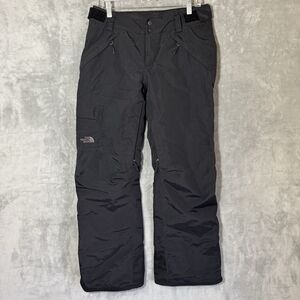 The North Face Hyvent Women M Snow Ski Pants Black Waterproof Cargo Zip Pockets